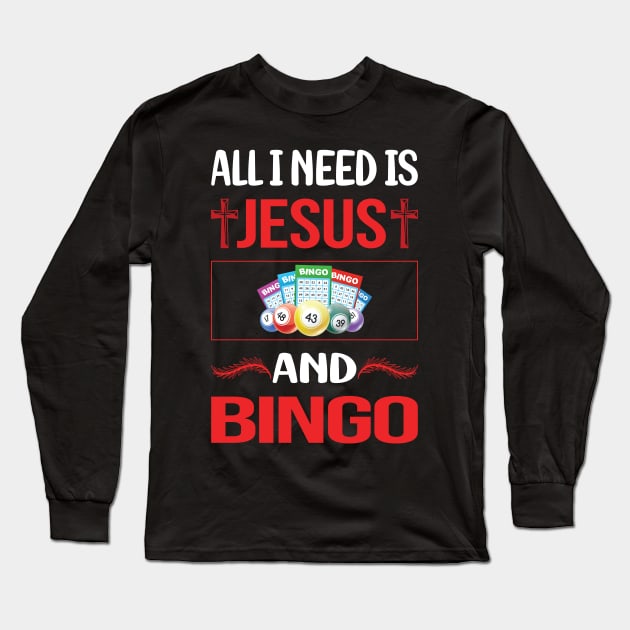 Funny Jesus Bingo Long Sleeve T-Shirt by lainetexterbxe49
